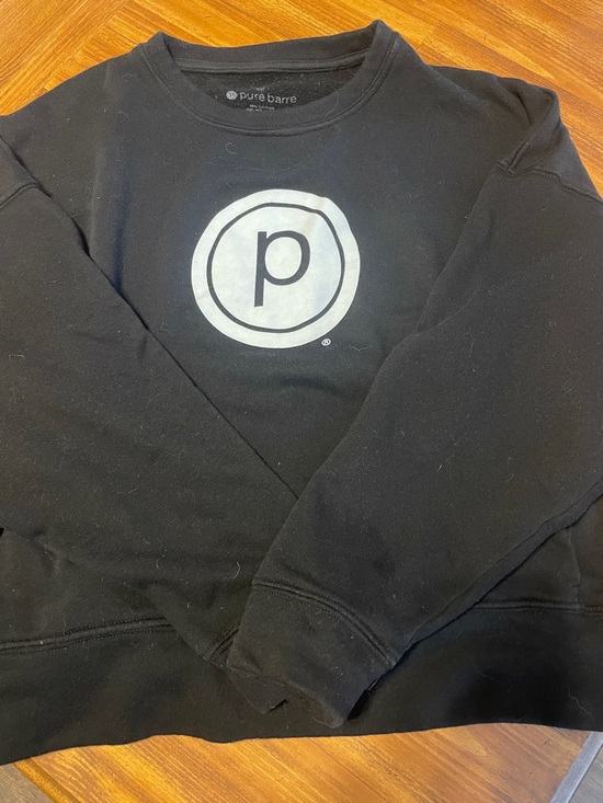 Pure Barre Tops - Pure Barre Black Sweatshirt with White Circular Logo